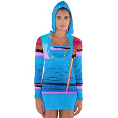 Pop Art Beach Umbrella  Long Sleeve Hooded T-shirt