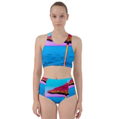 Pop Art Beach Umbrella  Racer Back Bikini Set by essentialimage