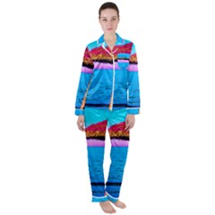 Pop Art Beach Umbrella  Satin Long Sleeve Pyjamas Set by essentialimage