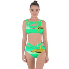 Pop Art Beach Umbrella  Bandaged Up Bikini Set  by essentialimage