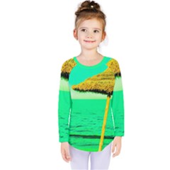 Pop Art Beach Umbrella  Kids  Long Sleeve Tee