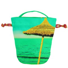 Pop Art Beach Umbrella  Drawstring Bucket Bag by essentialimage