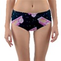 Dunkaroos Funfetti Print Dark Blue 1 Reversible Mid-Waist Bikini Bottoms View1