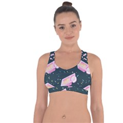 Dunkaroos Funfetti Print Dark Blue 1 Cross String Back Sports Bra