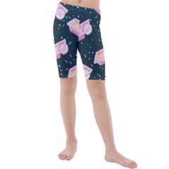 Dunkaroos Funfetti Print Dark Blue 1 Kids  Mid Length Swim Shorts