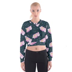 Dunkaroos Funfetti Print Dark Blue 1 Cropped Sweatshirt by elizabethjonesstyling