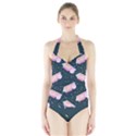 Dunkaroos Funfetti Print Dark Blue 1 Halter Swimsuit View1