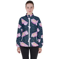 Dunkaroos Funfetti Print Dark Blue 1 Women s High Neck Windbreaker by elizabethjonesstyling