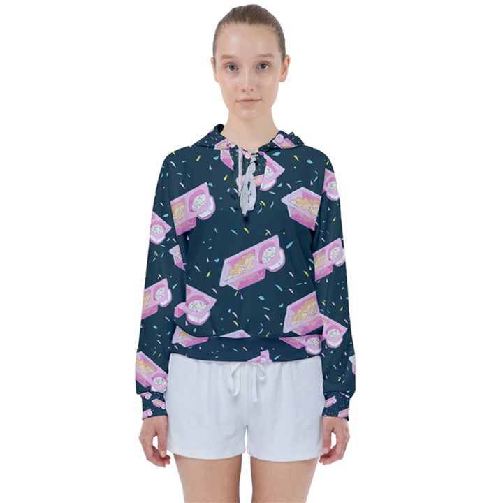 Dunkaroos Funfetti Print Dark Blue 1 Women s Tie Up Sweat