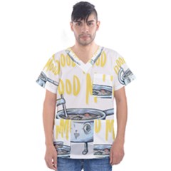 Good Food Good Mood Men s V-neck Scrub Top