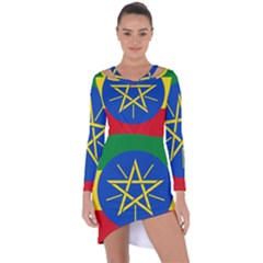 Current Flag Of Ethiopia Asymmetric Cut-out Shift Dress by abbeyz71