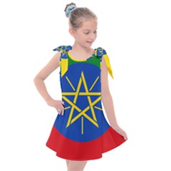 Current Flag Of Ethiopia Kids  Tie Up Tunic Dress by abbeyz71