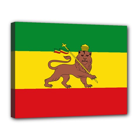 Flag of Ethiopian Empire  Canvas 14  x 11  (Stretched)