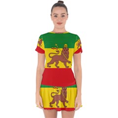 Flag Of Ethiopian Empire  Drop Hem Mini Chiffon Dress by abbeyz71