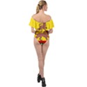 Flag of Ethiopian Empire  Off Shoulder Velour Bodysuit  View2