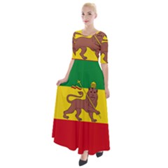 Flag of Ethiopian Empire  Half Sleeves Maxi Dress