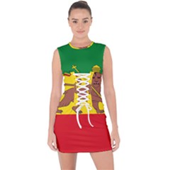 Flag of Ethiopian Empire  Lace Up Front Bodycon Dress