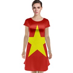 Flag Of Vietnam Cap Sleeve Nightdress