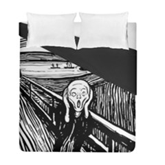 The Scream Edvard Munch 1893 Original lithography black and white engraving Duvet Cover Double Side (Full/ Double Size)