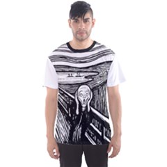 The Scream Edvard Munch 1893 Original lithography black and white engraving Men s Sports Mesh Tee