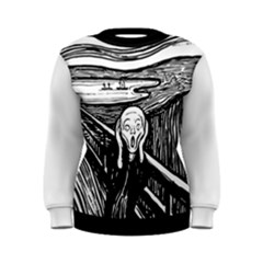 The Scream Edvard Munch 1893 Original lithography black and white engraving Women s Sweatshirt