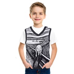 The Scream Edvard Munch 1893 Original Lithography Black And White Engraving Kids  Sportswear by snek