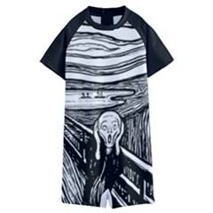 The Scream Edvard Munch 1893 Original lithography black and white engraving Kids  Boyleg Half Suit Swimwear