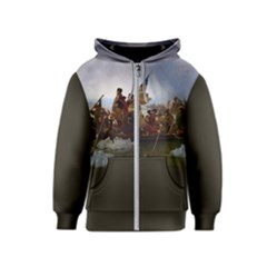 George Washington Crossing Of The Delaware River Continental Army 1776 American Revolutionary War Original Painting Kids  Zipper Hoodie by snek