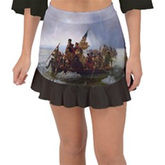 George Washington Crossing Of The Delaware River Continental Army 1776 American Revolutionary War Original Painting Fishtail Mini Chiffon Skirt by snek
