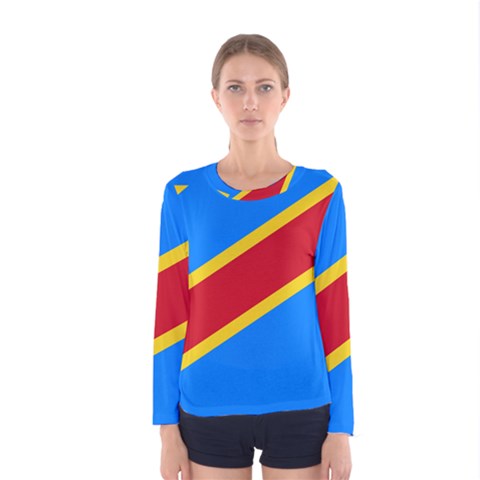 Flag Of The Democratic Republic Of The Congo Women s Long Sleeve Tee by abbeyz71