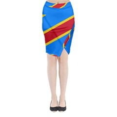Flag Of The Democratic Republic Of The Congo Midi Wrap Pencil Skirt by abbeyz71
