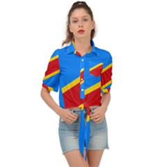 Flag Of The Democratic Republic Of The Congo Tie Front Shirt  by abbeyz71