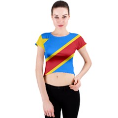 Flag Of The Democratic Republic Of The Congo Crew Neck Crop Top by abbeyz71