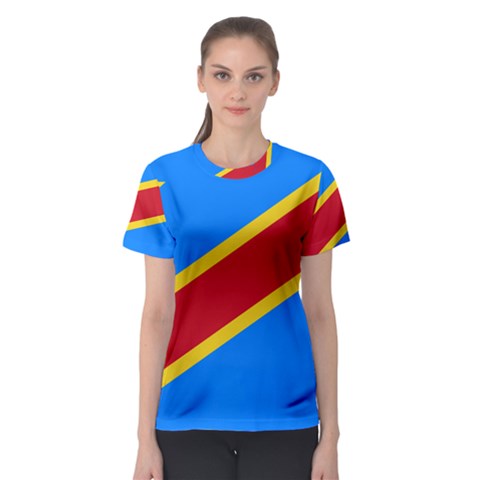 Flag Of The Democratic Republic Of The Congo Women s Sport Mesh Tee by abbeyz71