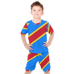 Flag Of The Democratic Republic Of The Congo Kids  Tee And Shorts Set by abbeyz71