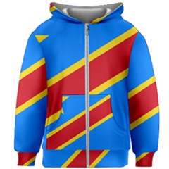Flag Of The Democratic Republic Of The Congo, 2003-2006 Kids  Zipper Hoodie Without Drawstring by abbeyz71