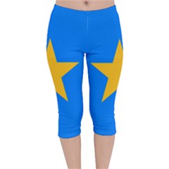 Flag Of The Democratic Republic Of The Congo, 2003-2006 Velvet Capri Leggings  by abbeyz71