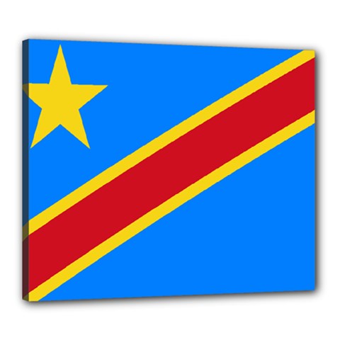 Flag Of The Democratic Republic Of The Congo, 1997-2003 Canvas 24  X 20  (stretched) by abbeyz71