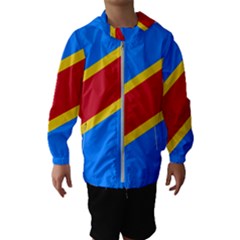 Flag Of The Democratic Republic Of The Congo, 1997-2003 Kids  Hooded Windbreaker by abbeyz71
