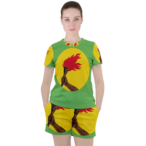 Flag Of Zaire Women s Tee And Shorts Set by abbeyz71