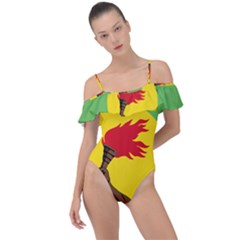 Flag of Zaire Frill Detail One Piece Swimsuit