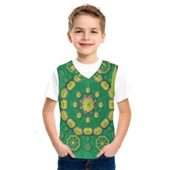 Fauna Bloom Mandalas On Bohemian Green Leaves Kids  Sportswear by pepitasart