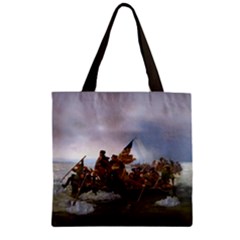 George Washington Crossing Of The Delaware River Continental Army 1776 American Revolutionary War Original Painting Zipper Grocery Tote Bag by snek