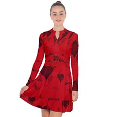 Wonderful Pattern Of Hearts Long Sleeve Panel Dress by FantasyWorld7