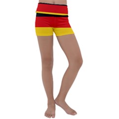 Flag Of Germany Kids  Lightweight Velour Yoga Shorts by abbeyz71