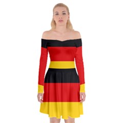 Flag Of Germany Off Shoulder Skater Dress by abbeyz71