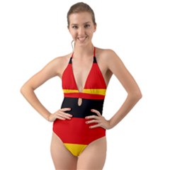 Flag Of Germany Halter Cut-out One Piece Swimsuit by abbeyz71