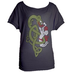 Pepe The Frog Rare Celtic Viking Norse Dragon Pattern Deus Vult Medieval Wojak Crusader Women s Oversized Tee by snek