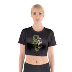 Pepe The Frog Rare Celtic Viking Norse Dragon Pattern Deus Vult Medieval Wojak Crusader Cotton Crop Top by snek