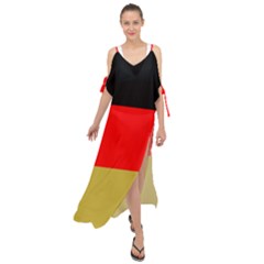 Metallic Flag Of Germany Maxi Chiffon Cover Up Dress by abbeyz71